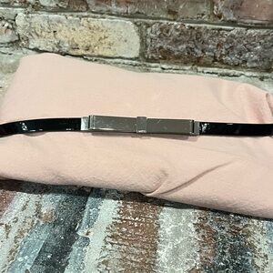 White House Black Market Elegant Black Patten Belt